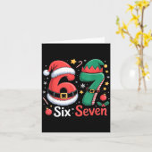 Grappige 6 7 Meme Elf Kerstman Kerstmis Zes Zeven Kaart (Gele Bloem)