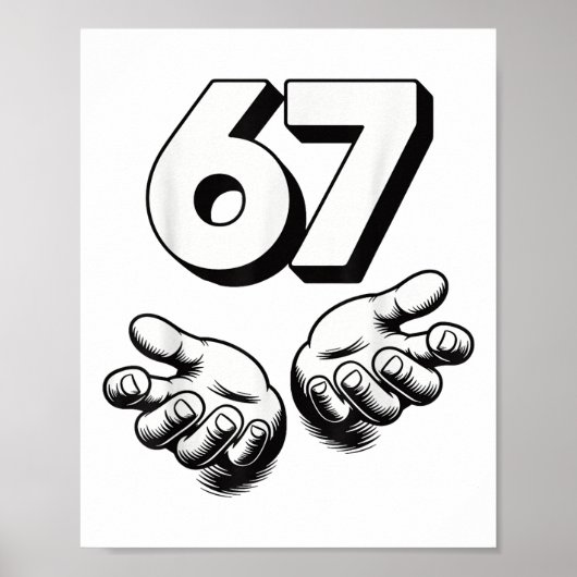 Grappige 6 7 Meme Gen Alpha Gen Z Jargon Zes Zeven Poster (Voorkant)
