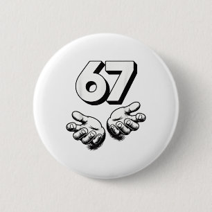 Grappige 6 7 Meme Gen Alpha Gen Z Jargon Zes Zeven Ronde Button 5,7 Cm