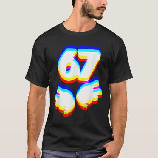 Grappige 6 7 Meme Gen Alpha Jargon Six Seven Edm K T-shirt (Voorkant)
