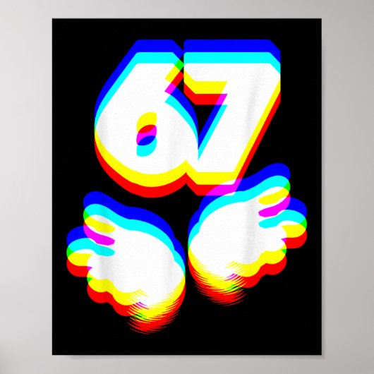 Grappige 6 7 Meme Gen Alpha Jargon Zes Zeven Edm K Poster (Voorkant)