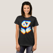 Grappige 6 7 Meme Gen Alpha Sla Jargon Zes Zeven E T-shirt (Voorkant volledig)