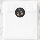 Grappige 6 7 Meme Gen Alpha Sla Six Seven Ronde Sticker (Tas)