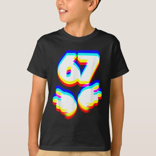 Grappige 6 7 Meme Gen Alpha Slaang Six Seven Edm K T-shirt (Voorkant)