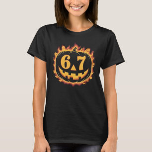 Grappige 6 7 Meme Halloween Pompoen Kostuum voor S T-shirt