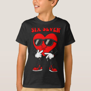 Grappige 6 7 Meme Hart Gen Alpha Zes Zeven 67 Vale T-shirt