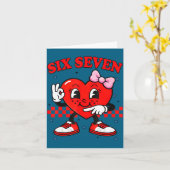 Grappige 6 7 Meme Hart Zes Zeven 67 Valentijn Kopp Kaart (Gele Bloem)