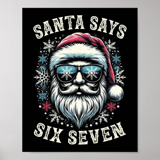 Grappige 6-7 Meme Kerstman Zes Zeven 67 Kerstmis B Poster (Voorkant)