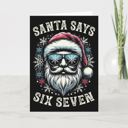 Grappige 6-7 Meme Kerstman Zes Zeven Brain Rot Kaart (Voorkant)