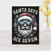 Grappige 6-7 Meme Kerstman Zes Zeven Brain Rot Kaart (Gele Bloem)
