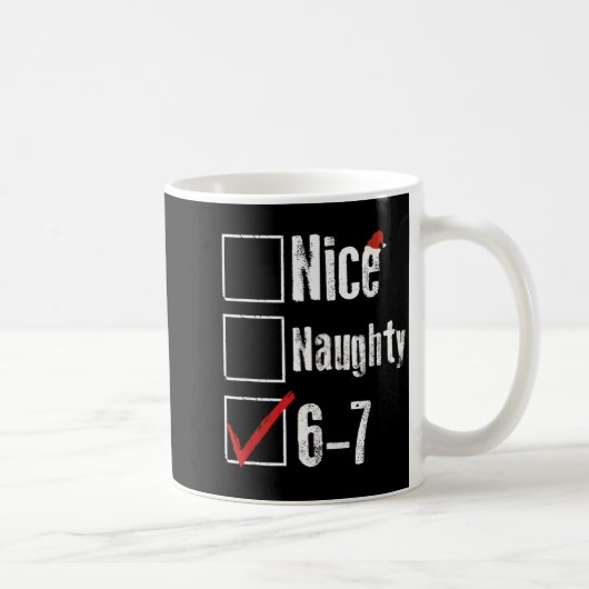 Grappige 6-7 Meme Leuk Stout 67 Kerstmis Brain Rot Koffiemok (Rechts)