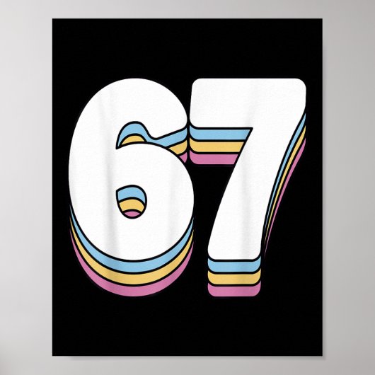 Grappige 6 7 Meme Zes Zeven Gen Alpha Jargon 67 Poster (Voorkant)