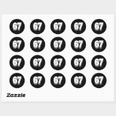 Grappige 6 7 Meme Zes Zeven Gen Alpha Jargon 67 Ronde Sticker (Vel)