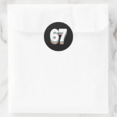 Grappige 6 7 Meme Zes Zeven Gen Alpha Jargon 67 Ronde Sticker (Tas)
