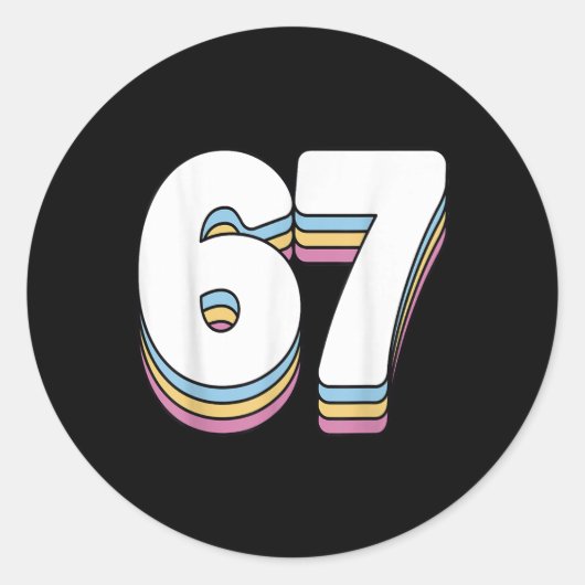 Grappige 6 7 Meme Zes Zeven Gen Alpha Jargon 67 Ronde Sticker (Voorkant)