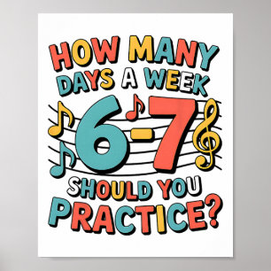 Grappige 6 7 Meme Zes Zeven Voor Muziekleraar  Poster