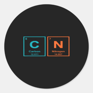 Grappige 6 7 Periodiek Systeem Koolstof Stikstof H Ronde Sticker