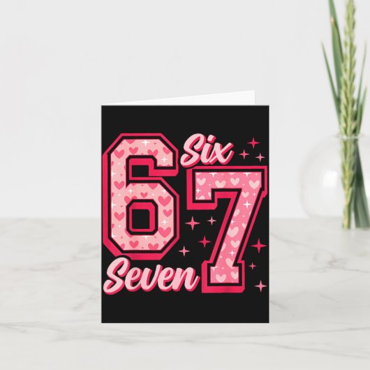 Grappige 6 7 Six Seven Meme Uitdrukking Valentijn  Kaart (Voorkant)