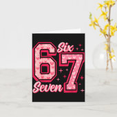 Grappige 6 7 Six Seven Meme Uitdrukking Valentijn  Kaart (Gele Bloem)