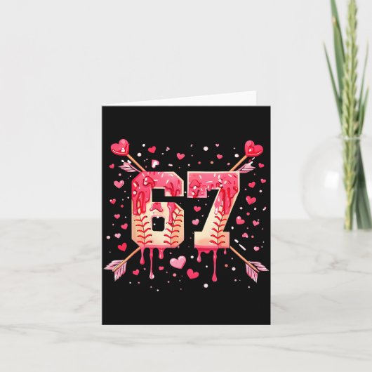 Grappige 6 7 Smeltend Nummer Pijl Honkbal Drip Val Kaart (Voorkant)