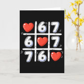 Grappige 6 7 Tic Tac Toe Hart 67 Valentijnsdag Mem Kaart (Gele Bloem)