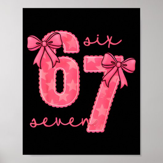 Grappige 6 7 Zes Zeven 67 Meme Valentijnsdag Poster (Voorkant)