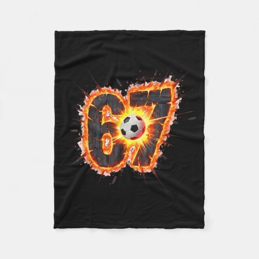 Grappige 6 7 Zes Zeven 67 Voetbal Meme Fleece Deken (Voorkant)