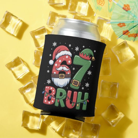 Grappige 6 7 Zes Zeven Bruh Meme Kerstman Elf Blikjeskoeler (Insitu Zomer)