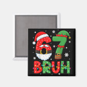 Grappige 6 7 Zes Zeven Bruh Meme Kerstman Elf Magneet (Voorkant / Achterkant)
