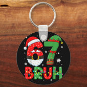 Grappige 6 7 Zes Zeven Bruh Meme Kerstman Elf Sleutelhanger (Voorkant)