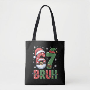 Grappige 6 7 Zes Zeven Bruh Meme Kerstman Elf Tote Bag