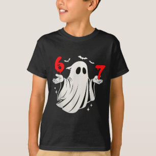 Grappige 6 7 Zes Zeven Meme Halloween Humor Geest T-shirt