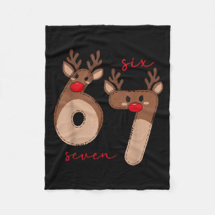 Grappige 6 7 Zes Zeven Meme Kerst Rendier Gen Al Fleece Deken