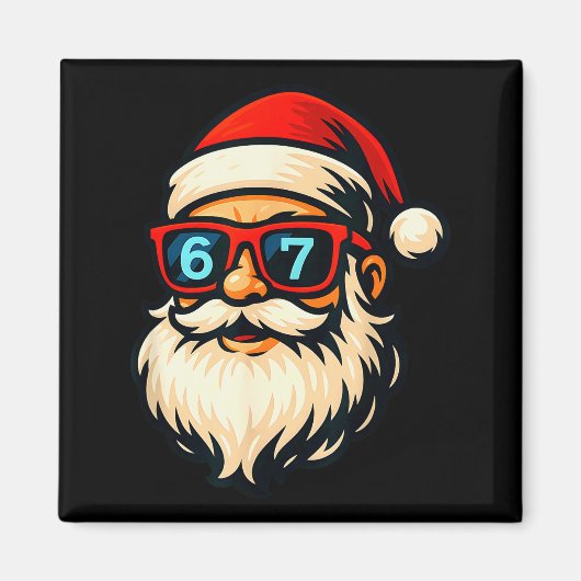 Grappige 6 7 Zes Zeven Meme Kerstman Gezicht Kerst Magneet (Voorkant)