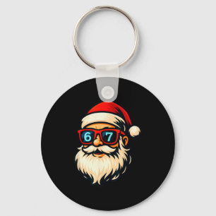 Grappige 6 7 Zes Zeven Meme Kerstman Gezicht Kerst Sleutelhanger