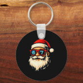Grappige 6 7 Zes Zeven Meme Kerstman Gezicht Kerst Sleutelhanger (Voorkant)