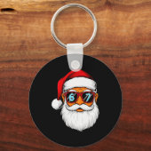 Grappige 6 7 Zes Zeven Meme Kerstman Gezicht Kerst Sleutelhanger (Voorkant)