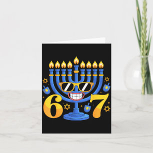 Grappige 6-7 Zes Zeven Menora Meme Hanukkah Vakant Kaart