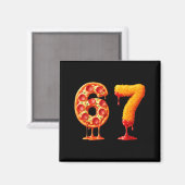 Grappige 6 7 Zza Nugget Meme Zes Zeven 67 Etenlief Magneet (Voorkant / Achterkant)