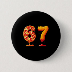 Grappige 6 7 Zza Nugget Meme Zes Zeven 67 Etenlief Ronde Button 5,7 Cm