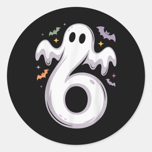 Grappige 6 Geest Meme Halloween Kostuum Matching D Ronde Sticker (Voorkant)