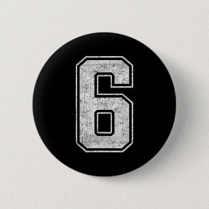 Grappige 6 Nummer Zes Grafische Groep Halloween Ve Ronde Button 5,7 Cm