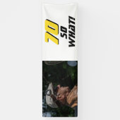 Grappige 70 dus wat Quote Foto 70ste verjaardagsfe Spandoek (Verticaal)