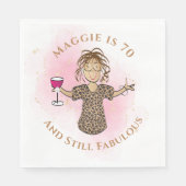 Grappige 70 en Fabulous Etnische Sassy 70e Verjaar Servet (Voorkant)