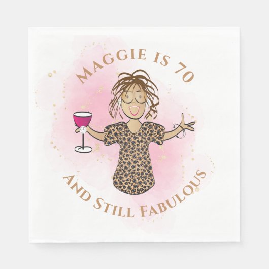 Grappige 70 en Fabulous Etnische Sassy 70e Verjaar Servet (Voorkant)