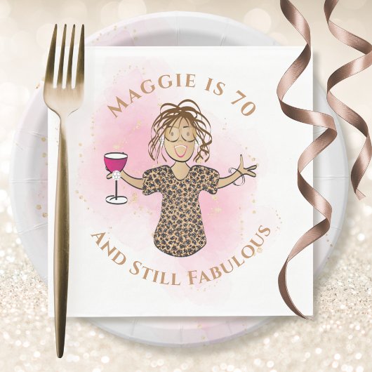 Grappige 70 en Fabulous Etnische Sassy 70e Verjaar Servet