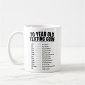 Grappige 70-jarige tekstcode koffiemok (Links)
