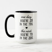 Grappige 70e verjaardag gepersonaliseerde mok - le (Links)