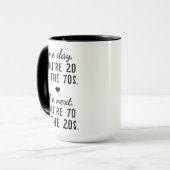 Grappige 70e verjaardag gepersonaliseerde mok - le (Voorkant links)
