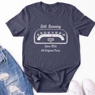 Grappige 70e verjaardag Odometer Vintage autoliefh Tri-Blend Shirt